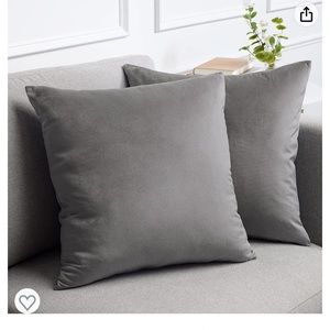 Dark grey velvet couch pillow covers, 2